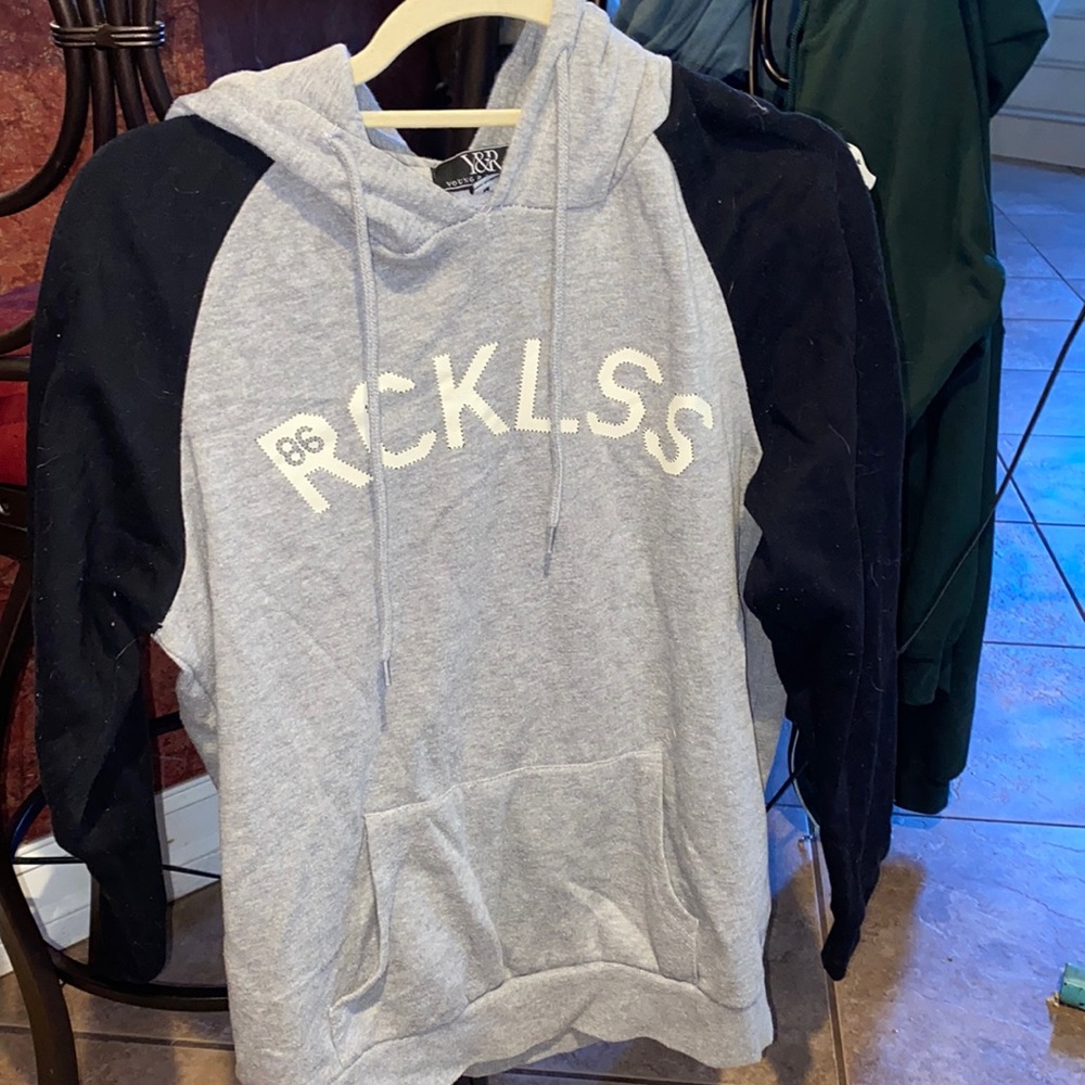 Young & Reckless, Pacsun, gray and black hoodie, Womens M